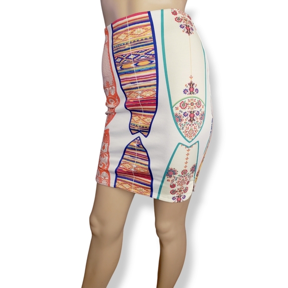 Multicolored Patterned Pencil Skirt by Dress to - Size Small - Picture 3 of 7